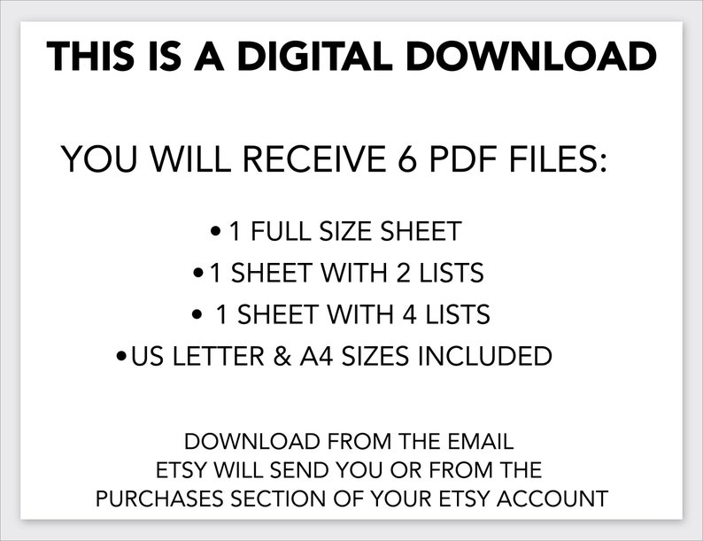 Shit List Printable to Do Lists and What Needs to Get Done - Etsy
