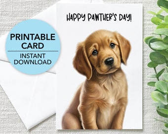 Golden Retriever Father's Day Card: Happy Pawther's Day (Printable + Ecard)