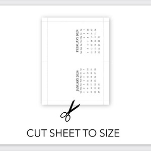 Printable BLANK DIY Calendar 2024 / Printable Mini Desk Calendar for Handmade Crafts, Gifts, Stampers, Easel Cards / A6 5x7 Inches image 6