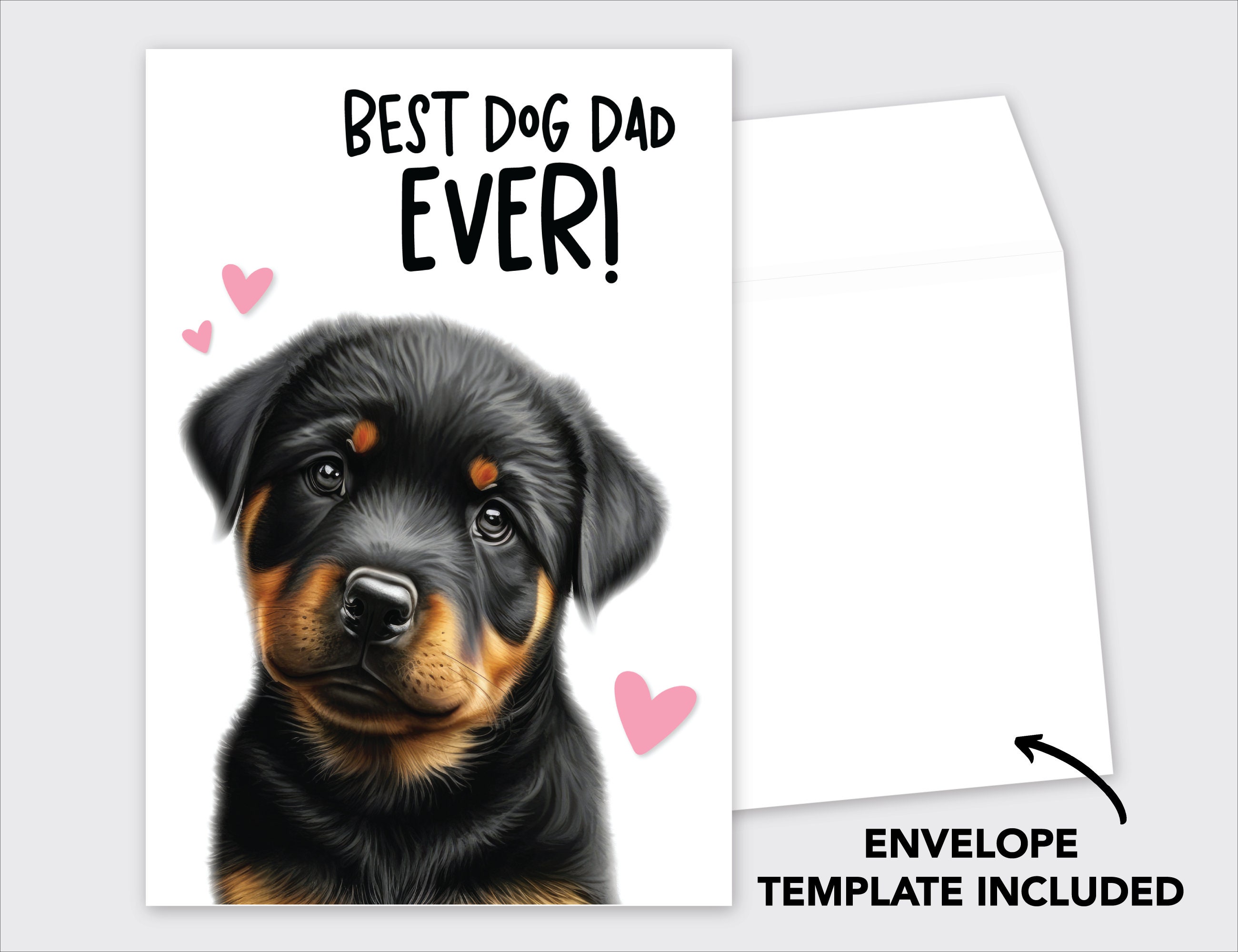 Best Dog Dad Ever Printable Card Rottweiler Happy Fathers Etsy