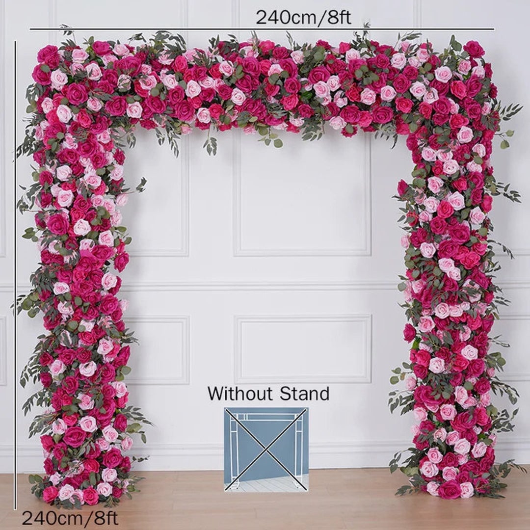 Hot Pink Arch Flower Garland Wedding Reception Table Runner Etsy