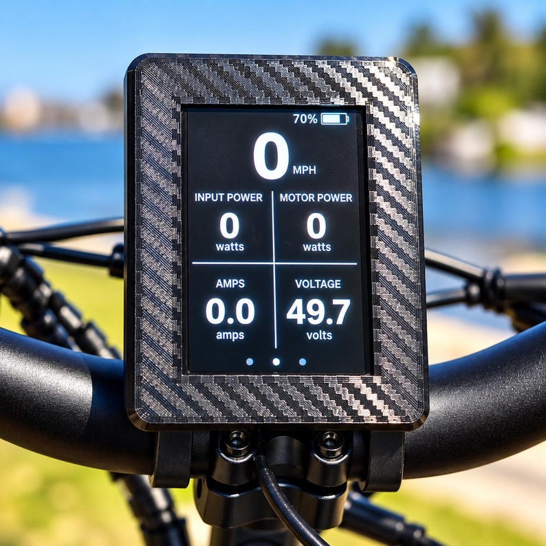 Lectric eBikes XP 4.0 / Trike2 / XPress2 / XPress Lite - Carbon Fiber Style Display Screen Protector Weather Resistant Easy Install Cover Plain Carbon