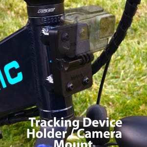Lectric Ebikes Stem Mounted GoPro Camera Mount -  with Apple Air Tag / Tile Sticker / Galaxy SmartTag2 Tracker Holder - colors