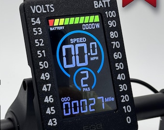 Lectric Ebikes Display Cover - Clear Shield w/ Batt & Volts Chart -  Fits Lectric Models w/ M7c color screens only  (white on black)