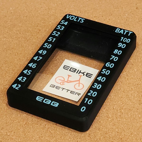 Lectric Ebikes Display Cover - Clear Shield w/ Battery & Voltage Chart - Fits ALL Lectric Models  (lt. blue/black) M5 Style