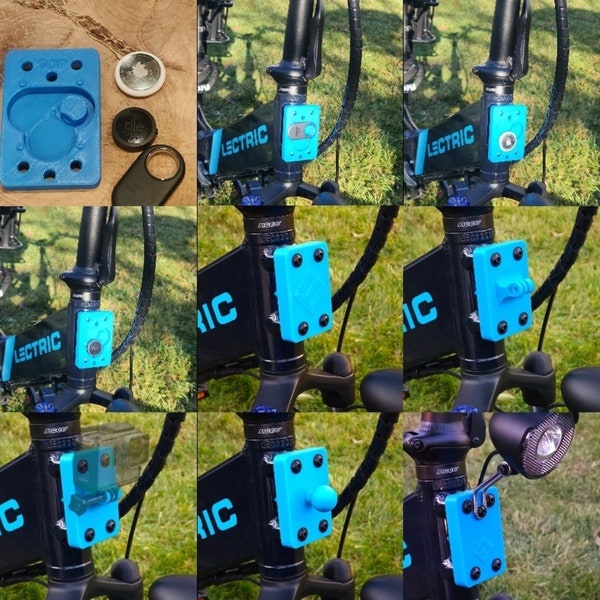 Lectric Ebikes SYSTEEM - Apple Air Tag / Tegelsticker / Galaxy SmartTag 2 - Op stuurpen gemonteerde accessoires met TAG-houder - Blauw