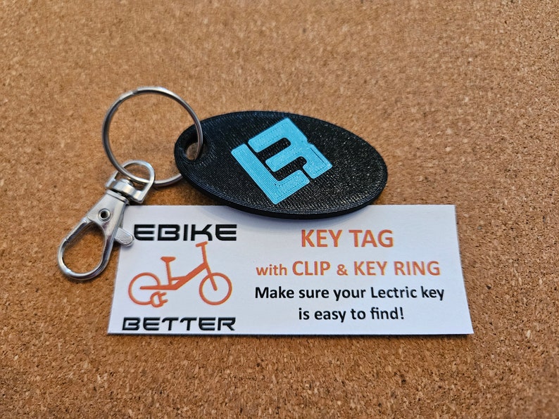 Lectric Key Tag - Teal on Black - Compatible with all Lectric Ebike models image 1