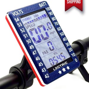 Lectric Ebike Display Cover - Klares Schild und Batterie-/Voltage-Diagramm - für Monochrome M5 Bildschirme (Rot, Weiß, Blau)
