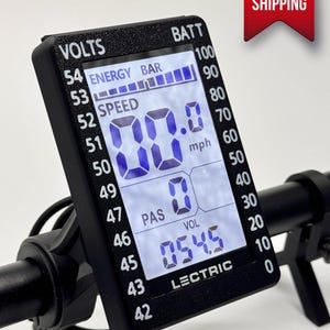 Lectric Ebikes Display Cover - Clear Shield and Battery/Voltage Chart - fits Lectric Models w/ M5 monochrome displays (White/Black)