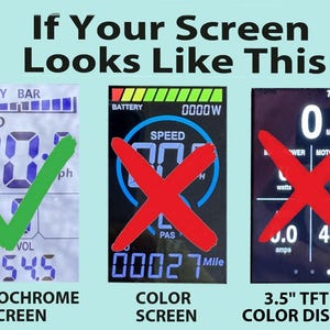 Lectric Ebike Display Cover - Battery Chart (Monochrome M5 Screen Only) lt blue on black image 3