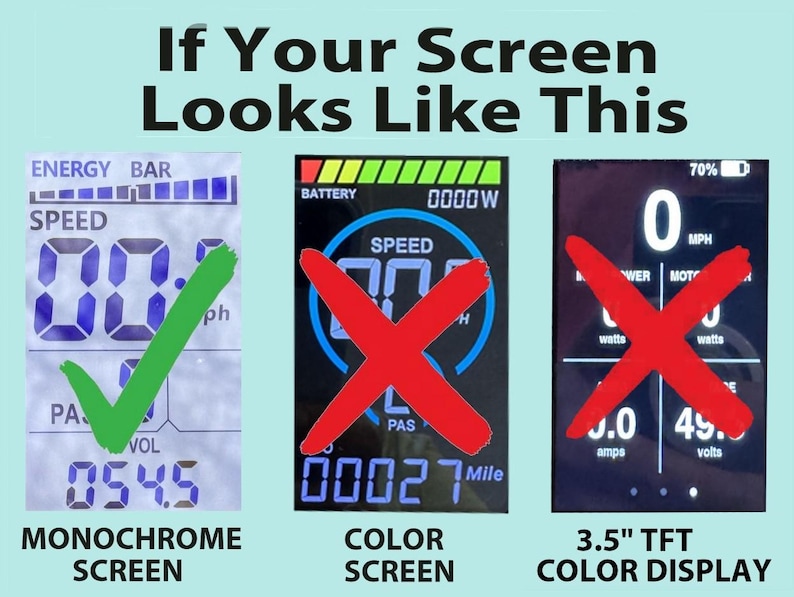 Lectric Ebike Display Cover - Battery Chart (Monochrome M5 Screen Only) lt blue on black image 3