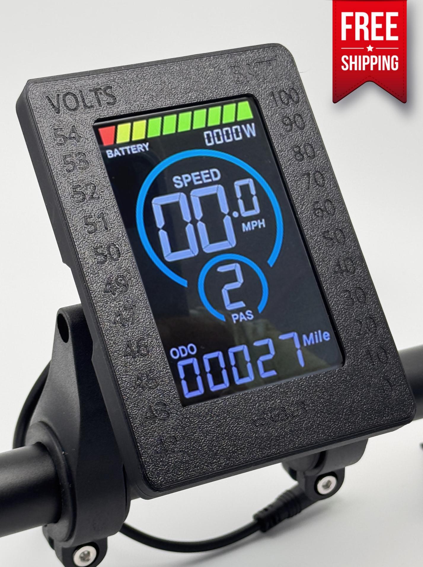 Lectric Ebikes Color Display Cover - Clear Shield w/ Batt & Voltage Chart -  Fits Models w/ M7c Color Display Screen only - stealth Black