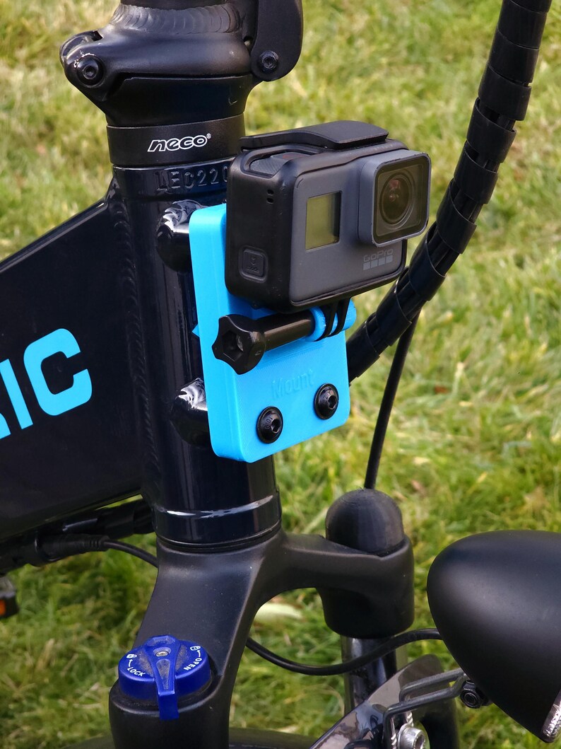 Lectric Ebike GoPro Camera Mount | Hidden AirTag/Tile/Smarttag2 Tracker Blue / Tag Holder