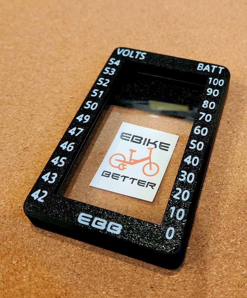 Lectric Ebikes Black Screen Cover with blue Battery to voltage graph on the sides by ebikebetter makes a great accessory to you bicycle
