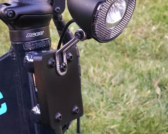 Lectric Ebikes Headlight Relocation SySTEM with Apple Air Tag / Tile Sticker / Galaxy SmartTag2 Holder - Single point mount