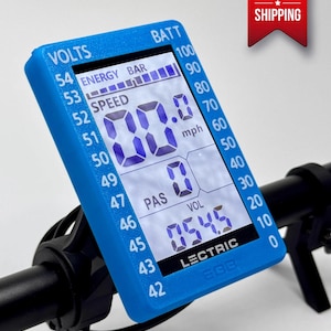 Display Cover for Lectric Ebikes - w/Clear Shield w/ Battery & Voltage Chart - Fits Lectric Models w/ Monochrome Screen  M5N