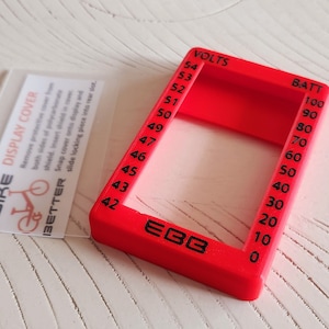 Lectric Ebike Display Cover - Battery/Voltage Chart & Clear Shield - fits  Lectric Models w/ monochrome M5 displays (Black on Red)