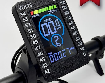 Lectric Ebikes Color Display Cover - Clear Shield w/ Batt & Voltage Chart -  Fits Models (ONE, XPress, Lite 2.0) M7C white on black FLEX
