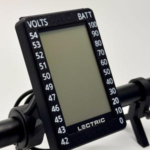 Lectric Ebikes Black Screen Cover with blue Battery to voltage graph on the sides by ebikebetter makes a great accessory to you bicycle