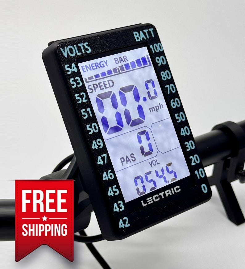 M5 Battery Chart Display Cover – Light Blue on Black