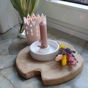 Small fluted candle plate made of Raysin image 2