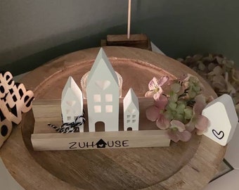 Raysin HäuserLiebe auf Klötzchengestell " zuHause"