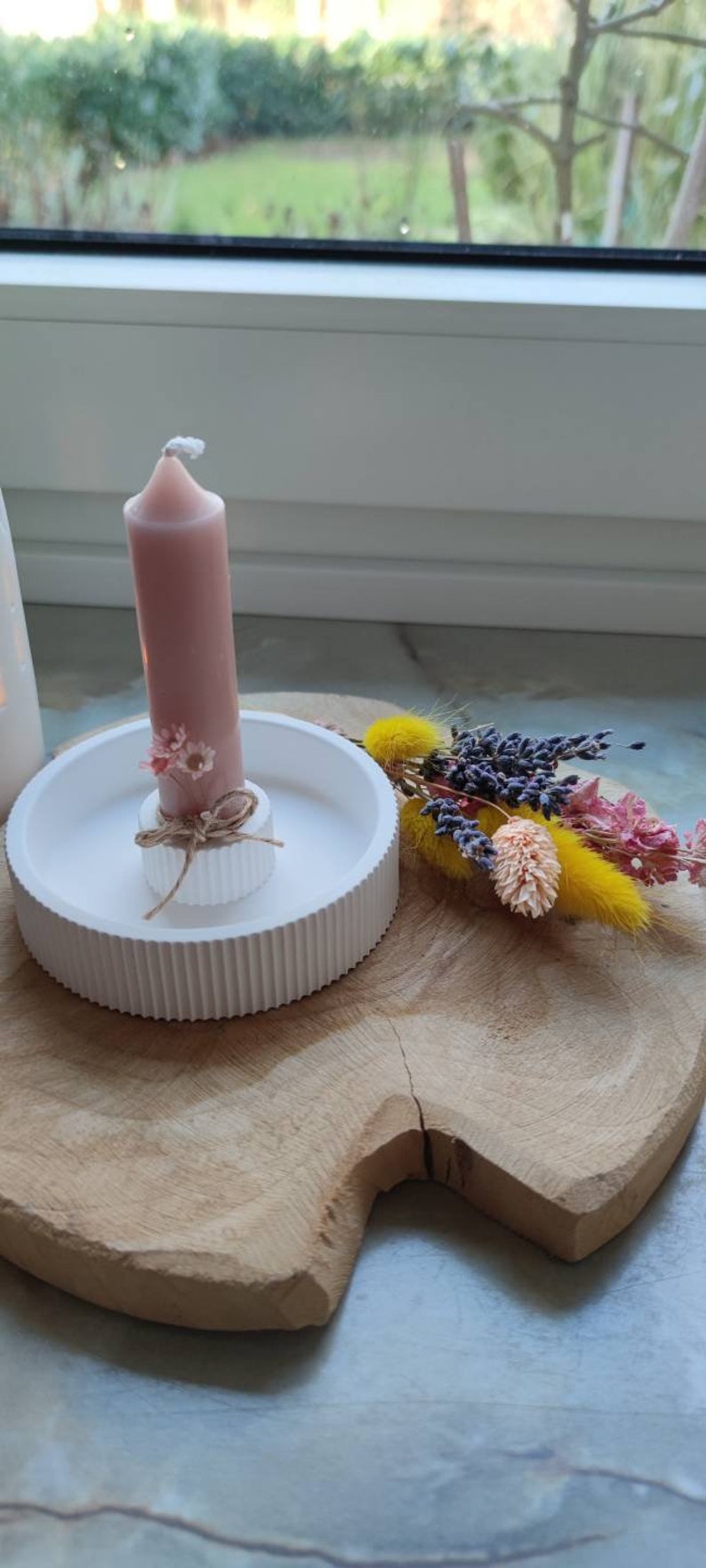 Small fluted candle plate made of Raysin image 5