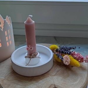 Small fluted candle plate made of Raysin image 3