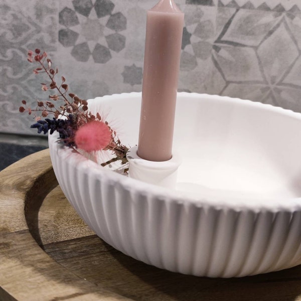 Fluted bowl with candlestick