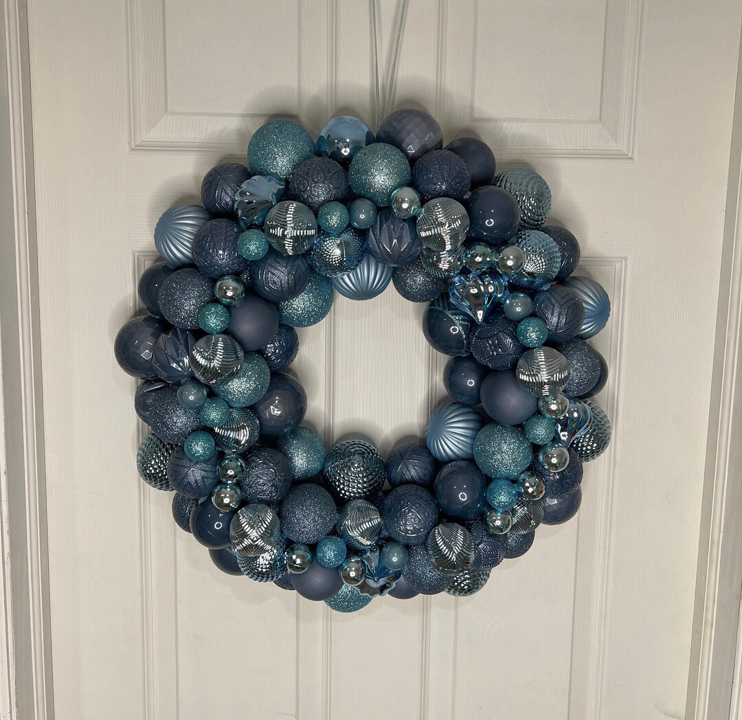 Ornament Ball Wreath all About Blue Etsy
