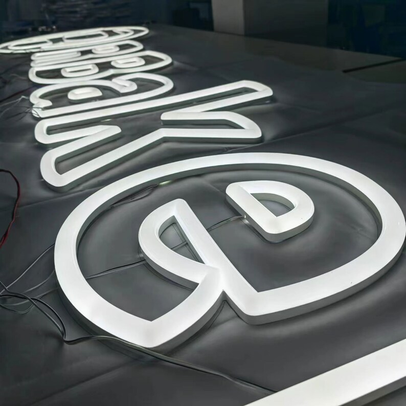 Double Lines Led Faux Neon Acrylic Sign Letter With Brightness Lighting Etsy