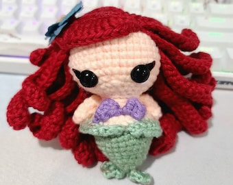 Ariel la Sirenita inspirada - Patrón PDF [muñeca amigurumi] [ganchillo sirenita] [patrón de Ariel] [proyecto de bricolaje] [proyecto lindo]