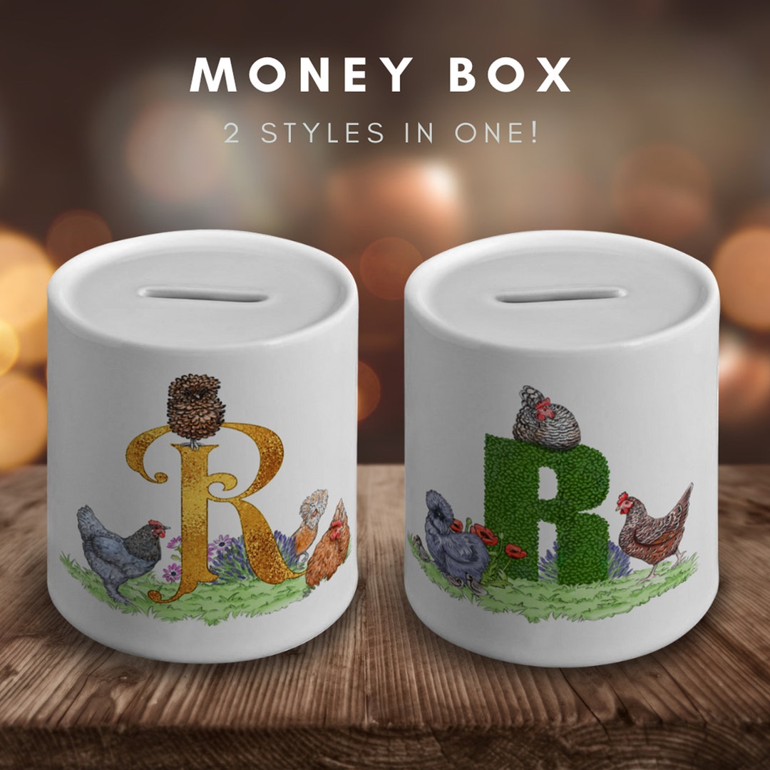 Letter Ceramic Money Box, Chicken Gifts, Garden Gifts, Chicken ...