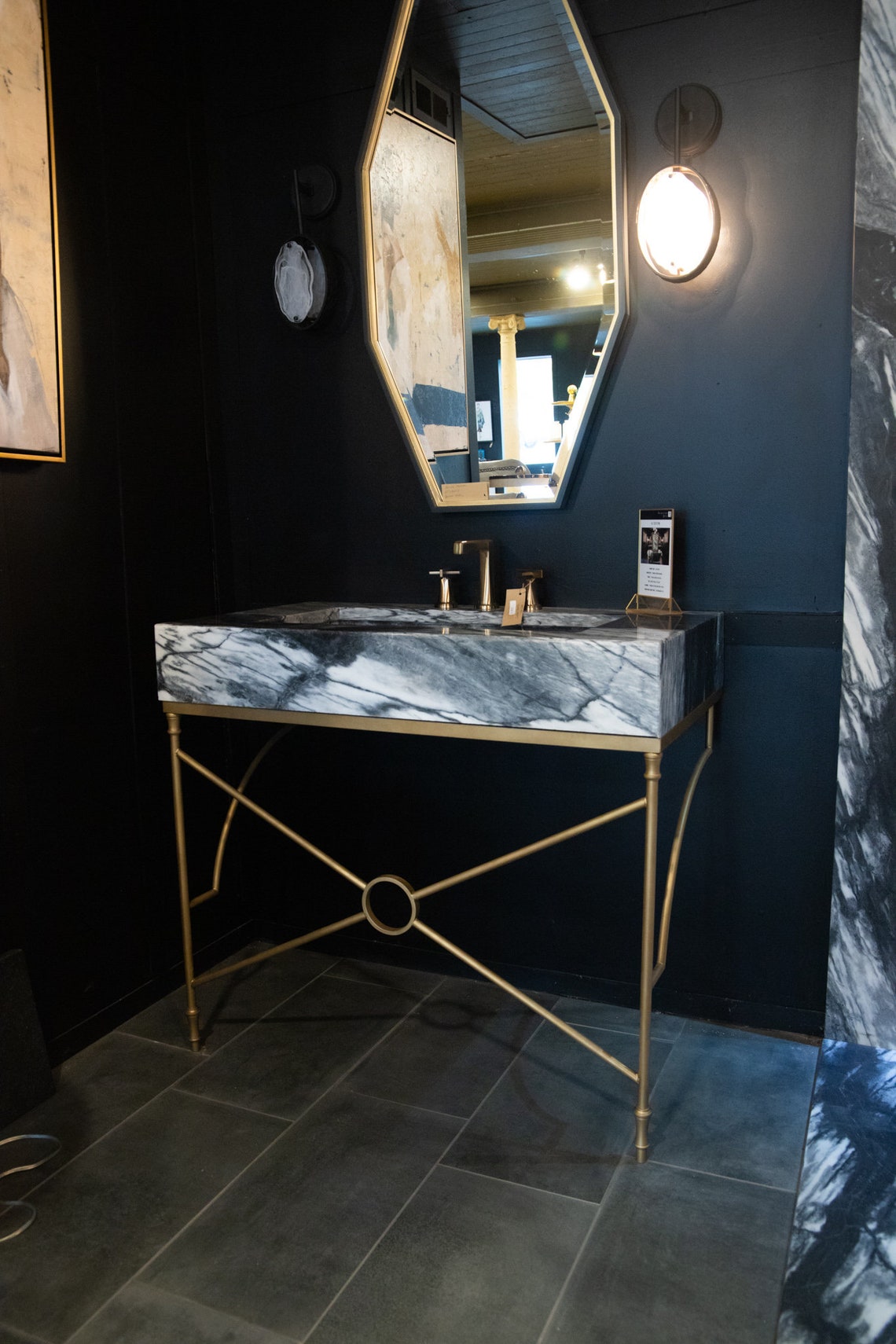 Gold Metal Bathroom Vanity Ornate Gold Metal Sink Vanity Etsy