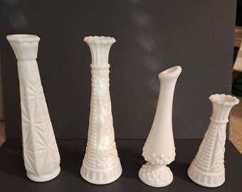 Milk glass vases