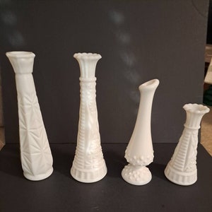 Milk glass vases