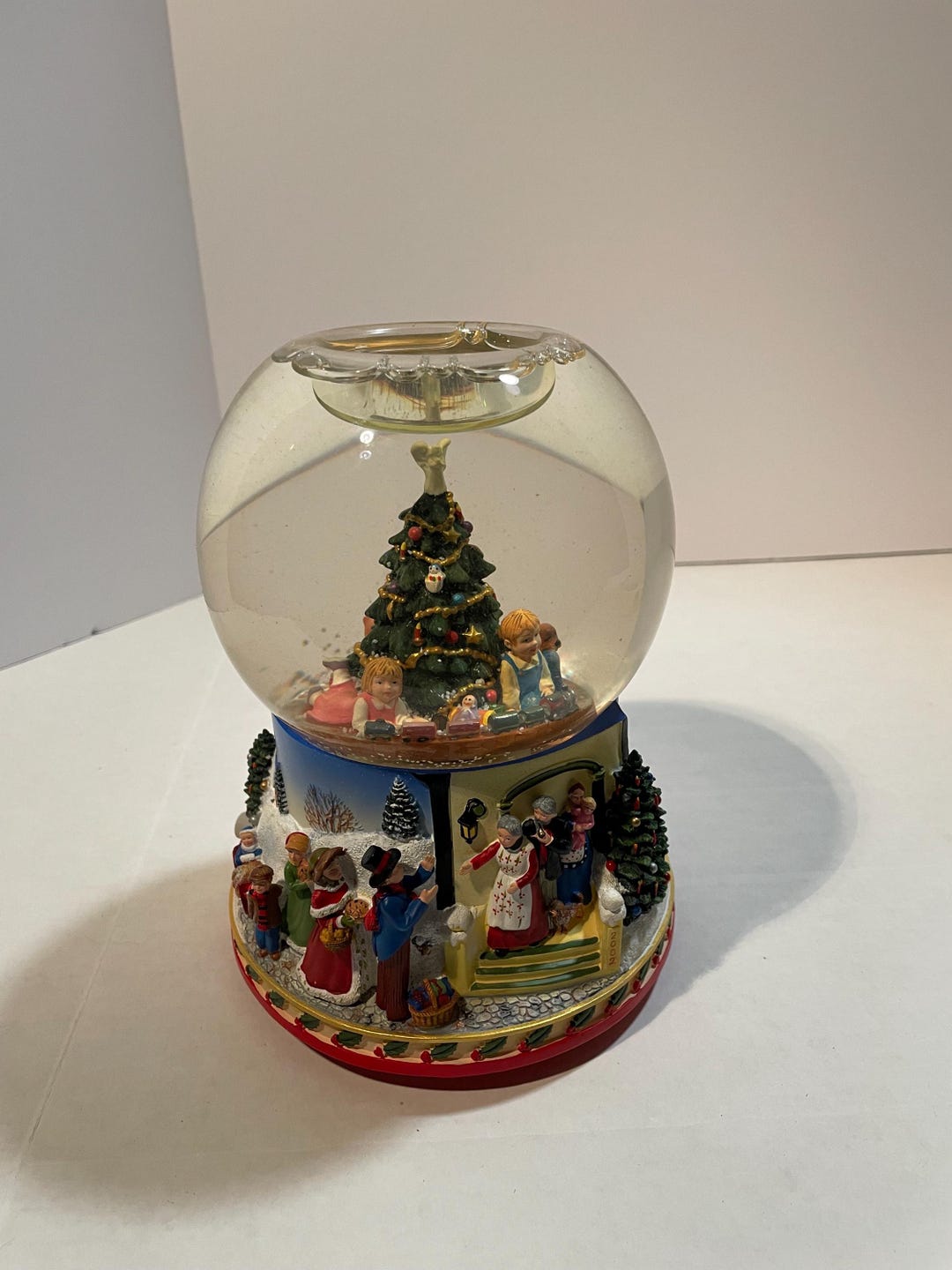 2002 Partylite Musical Snow Globe Tea Light Candle Holder. Plays Ol ...