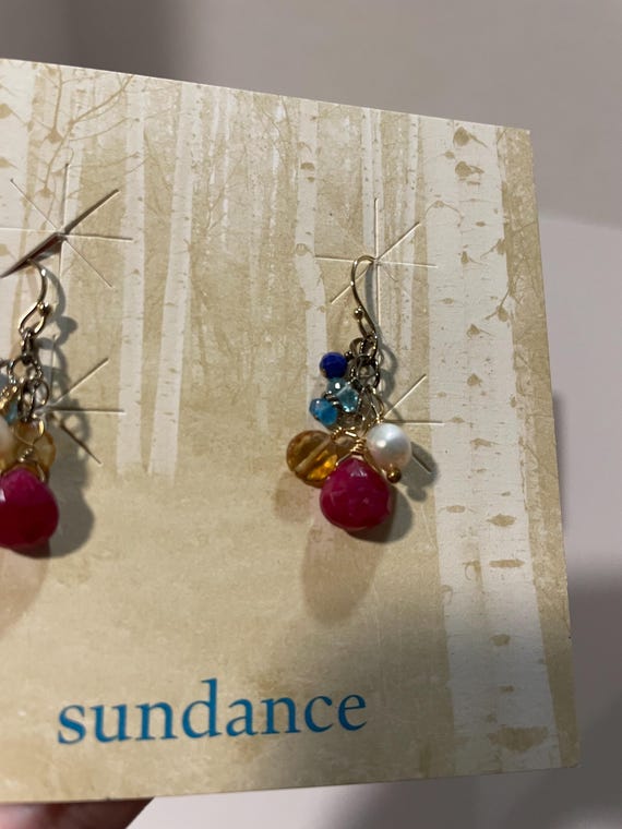 Sundance multi color stone dangling earrings - image 3