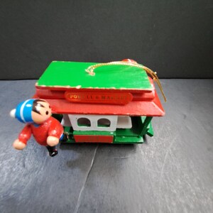 Vintage Wood trolley ornament