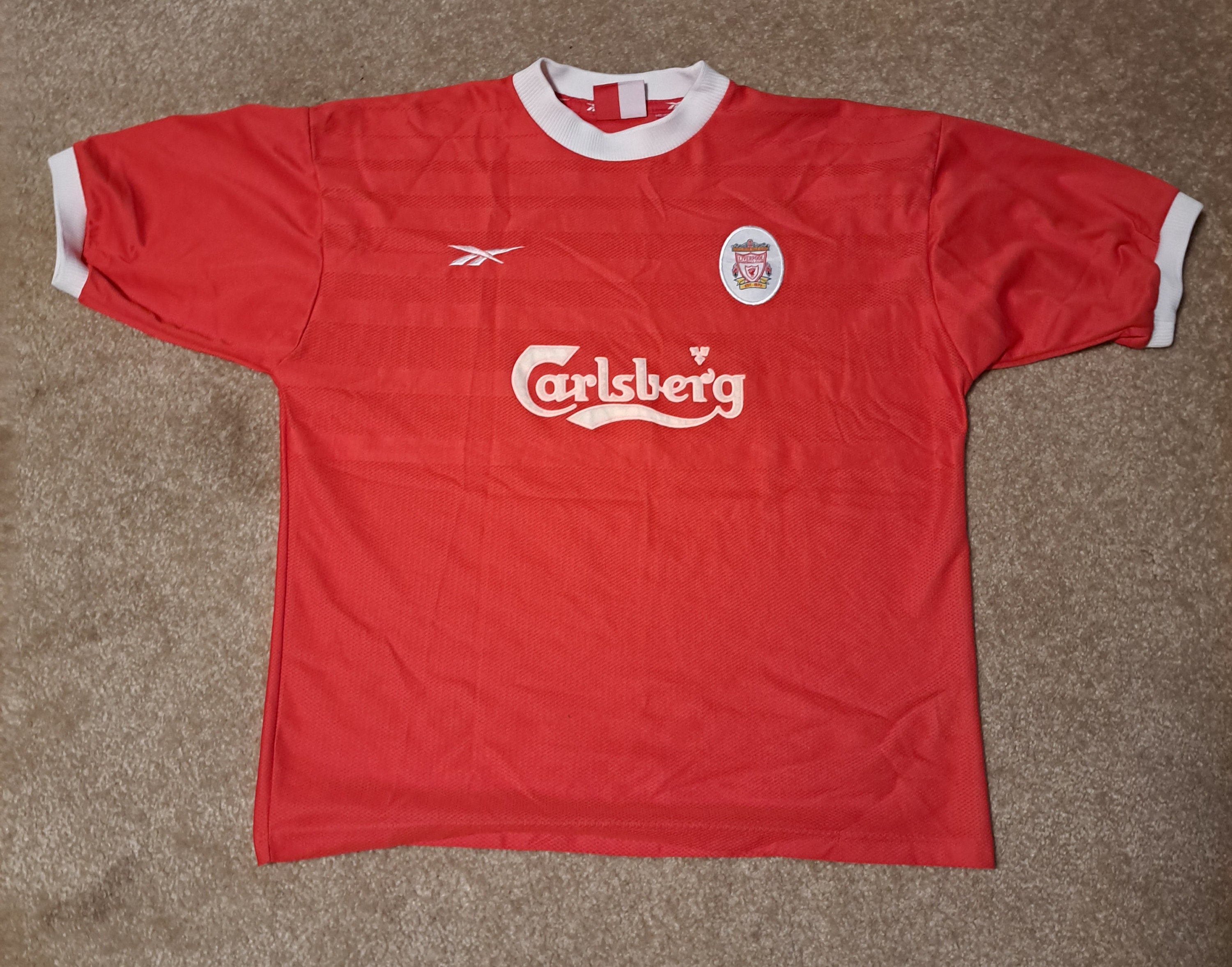 Vintage 90s Polyester Black Liverpool Carlsberg Football Shirt