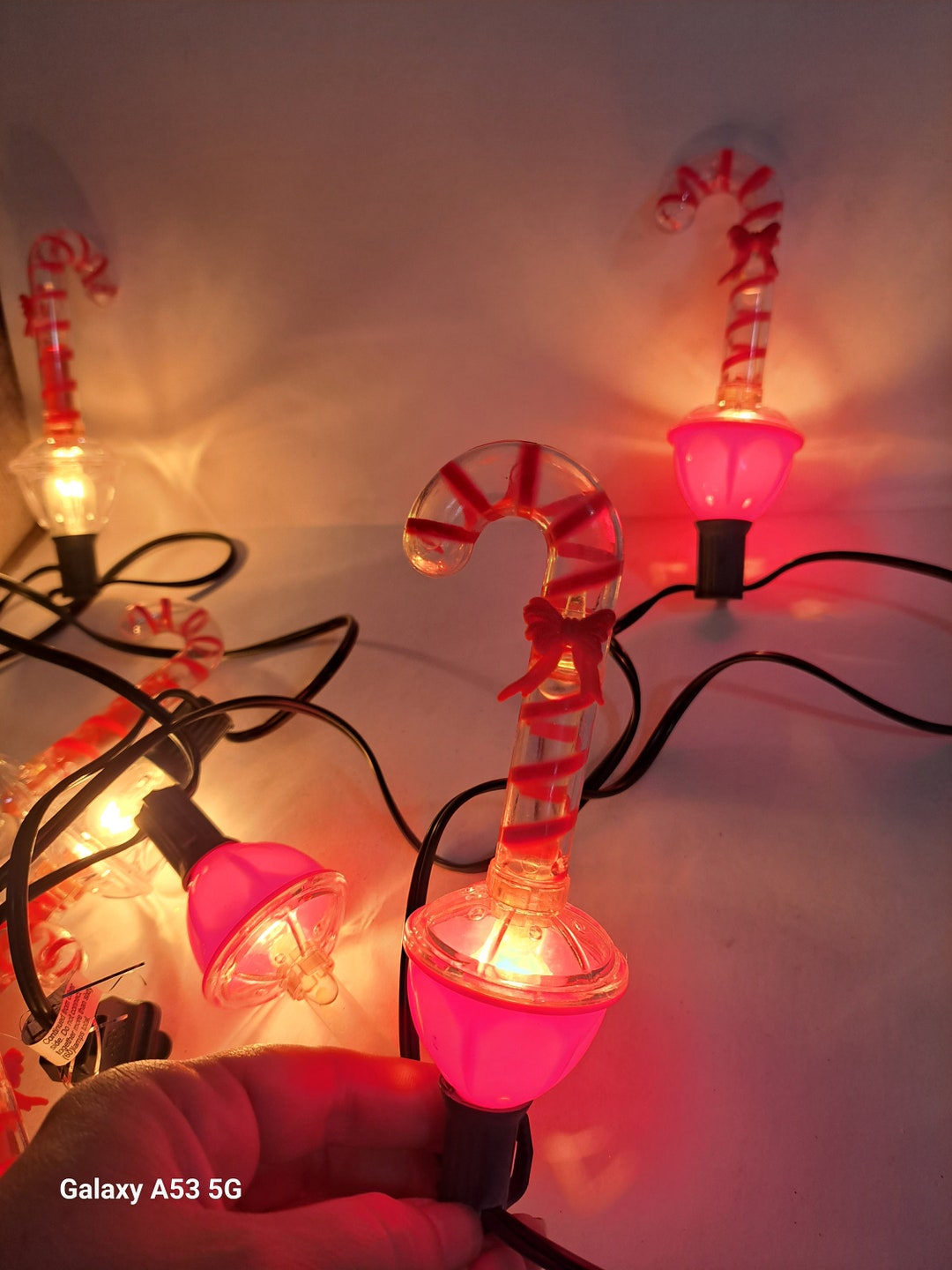Vintage Candy Cane Bubble Lights Etsy