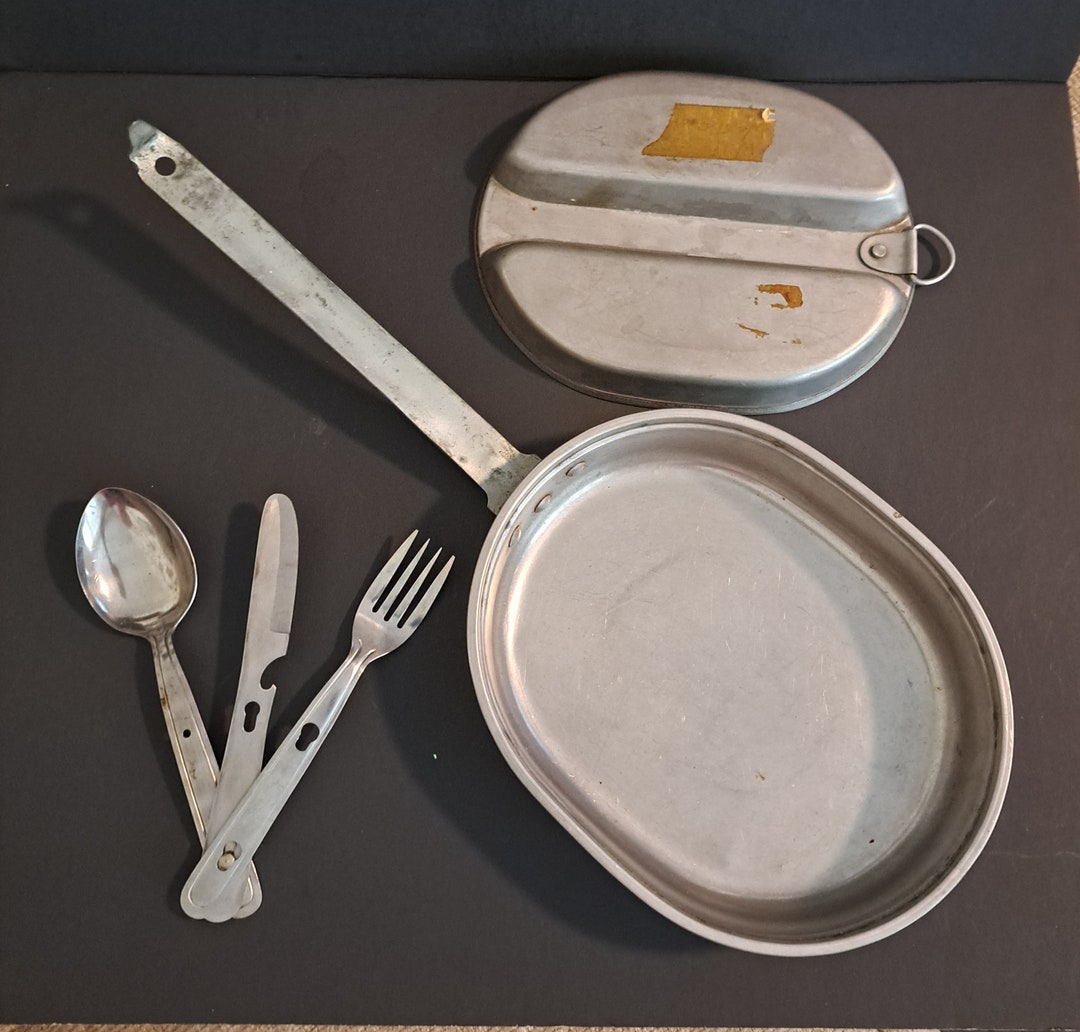 BW Germany Army Style Mess Kit – 3-Piece Aluminum Military Bowler Pot Set (Repro)
