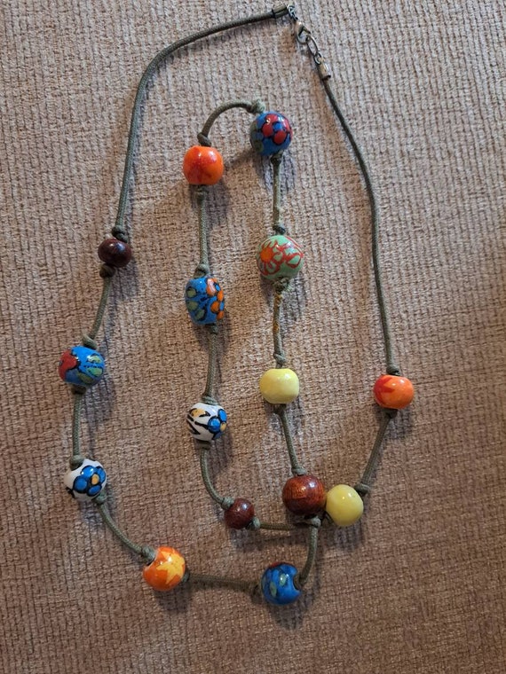 1960 Boho bead vintage necklace - image 1