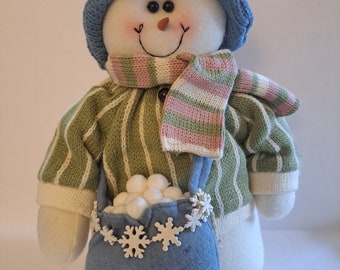 Stuffed fleece snow woman