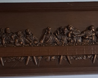 Gold Wood Framed the Last Supper Art Print Wall Hanging Da Vinci 7 X 14 ...
