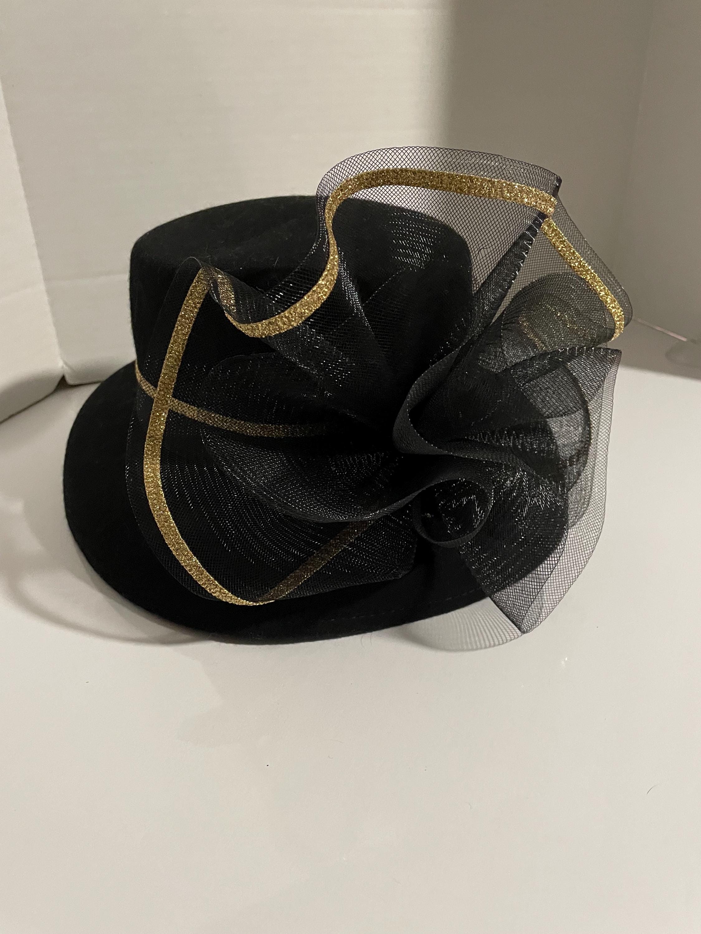 Really Cute Black w/Gold Church/Dress Hat Black and Gold Church Hat - Etsy main image 3