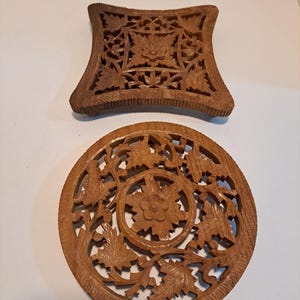 Wood trivet from india