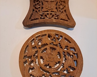 Wood trivet from india