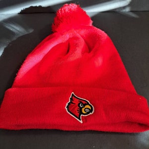 Top of the World Men's Louisville Cardinals Cardinal Red Pom Knit Beanie