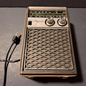 Vintage Tiny Red Realtone Pocket Transistor Radio | Sticker